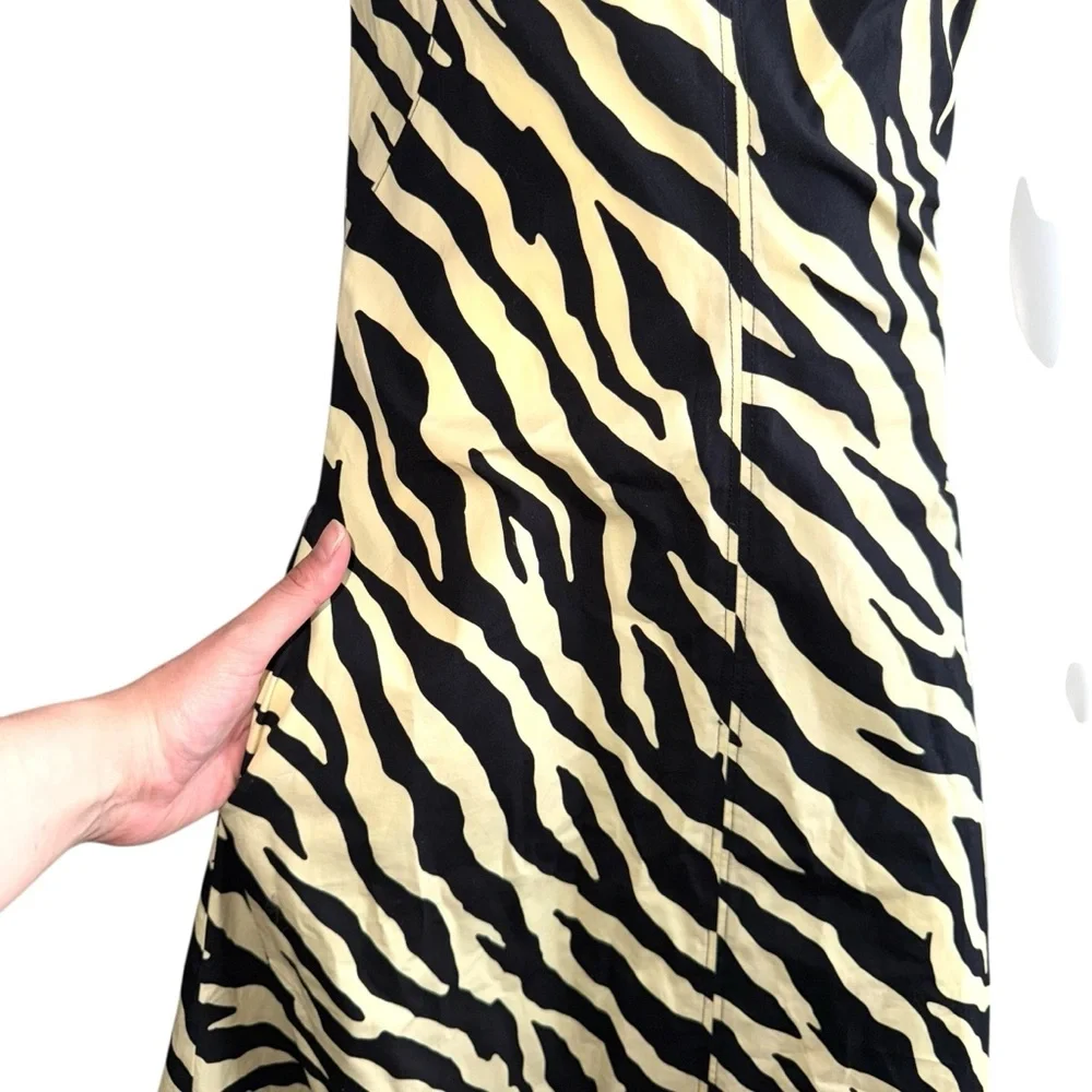 Proenza Schouler White Label Zebra Midi Dress Size 4 Cotton - Picture 7 of 11